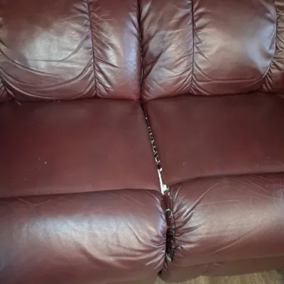 Sale Photo Thumbnail #468: Power reclining leather loveseat second image