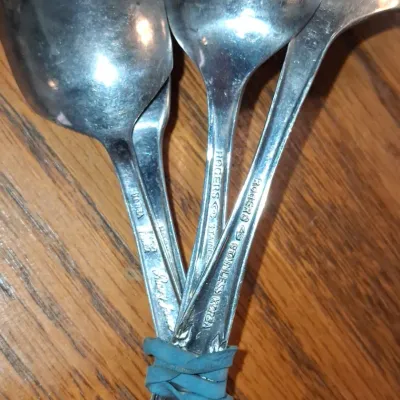 Sale Photo Thumbnail #22: Rogers dream rose stainless steel serving utensil set second image