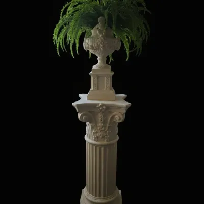 Sale Photo Thumbnail #390: Neoclassical style pedestal and cherub urn planter