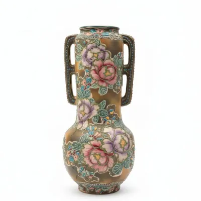 Sale Photo Thumbnail #344: Antique nippon moriage floral vase
