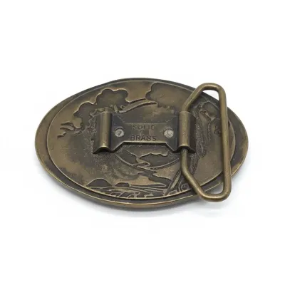 Sale Photo Thumbnail #159: Vintage art nouveau style solid brass belt buckle second image