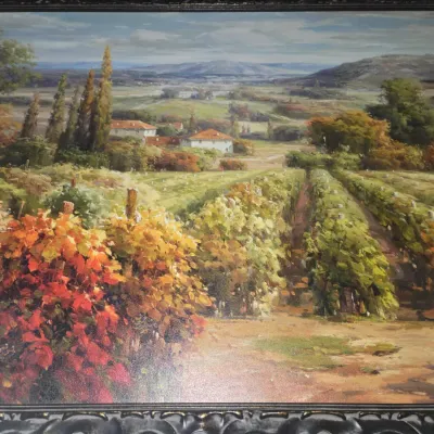 Sale Photo Thumbnail #444: Decorative vineyard landscape oil painting size x second image