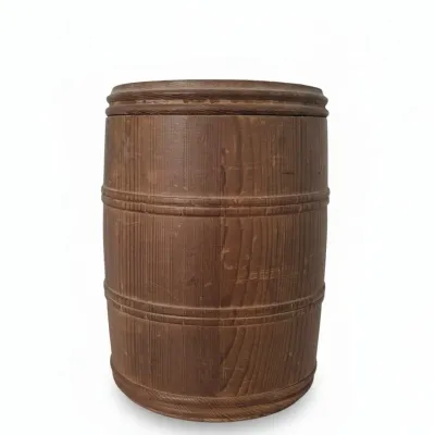 Sale Photo Thumbnail #259: Vintage wooden barrel shaped humidor