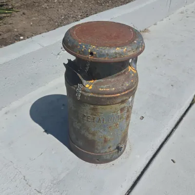 Sale Photo Thumbnail #423: Vintage petaluma cooperative creamery milk can