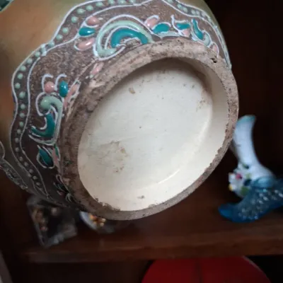 Sale Photo Thumbnail #343: Antique nippon moriage floral vase second image
