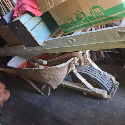 Sale Photo Thumbnail #574: Vintage heavy duty contractor wheelbarrow