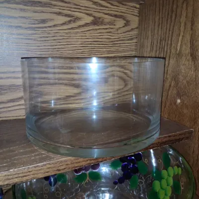 Sale Photo Thumbnail #16: Minimalist clear glass cylinder bowl