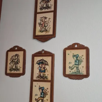 Sale Photo Thumbnail #94: Vintage evans litho on wood plaques