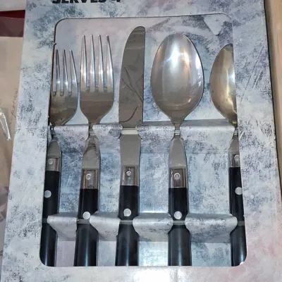 Sale Photo Thumbnail #177: Washington forge mardi gras black stainless steel flatware set