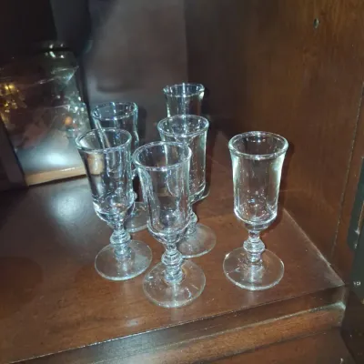 Sale Photo Thumbnail #239: Set of six libbey georgian cordial glasses