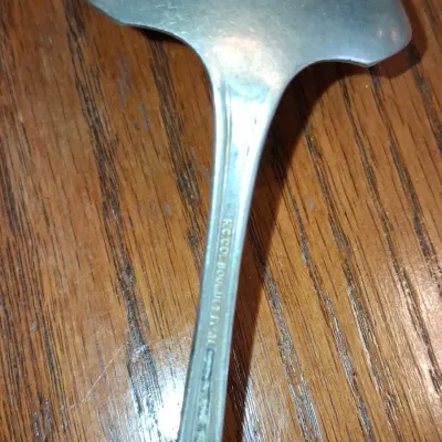 Sale Photo Thumbnail #20: Rogers co bouquet pattern silverplated soup spoons second image