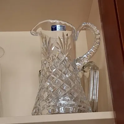 Sale Photo Thumbnail #58: Crystal clear poland cut crystal pitcher