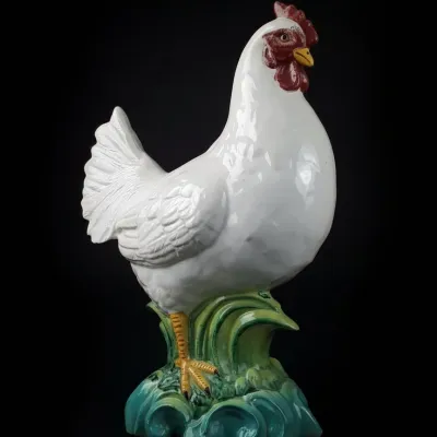Sale Photo Thumbnail #366: Intrada italy majolica chicken figurine