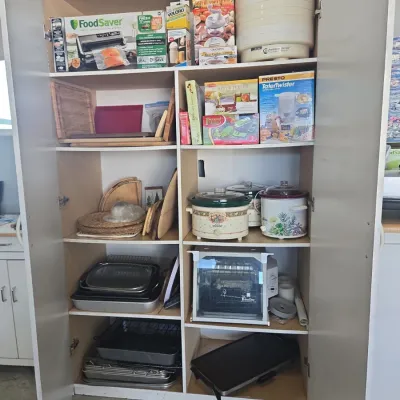 Sale Photo Thumbnail #206: Collection of vintage kitchen appliances and gadgets