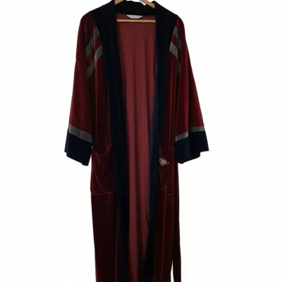 Sale Photo Thumbnail #352: Christian dior monsieur vintage burgundy and navy velvet robe