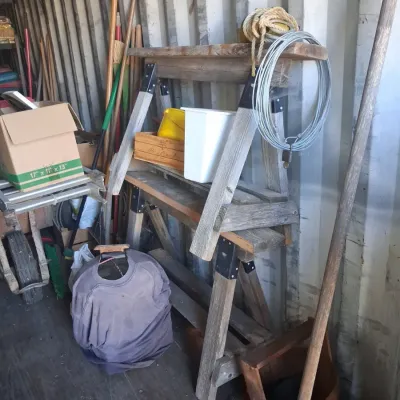 Sale Photo Thumbnail #539: Vintage heavy duty wooden sawhorse