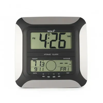 Sale Photo Thumbnail #155: Skyscan atomic wall clock with indoor or outdoor temperature and date