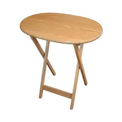 Sale Photo Thumbnail #185: Winsome wood oval snack table set with storage rack