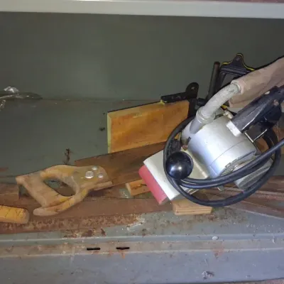Sale Photo Thumbnail #530: Vintage belt sander and assorted hand tools