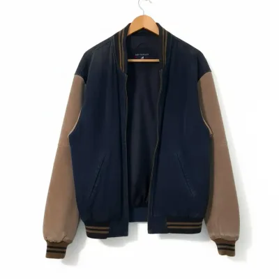 Sale Photo Thumbnail #232: Port authority vintage suede and canvas bomber jacket