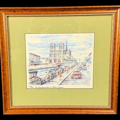 Sale Photo Thumbnail #6: Framed Paris 'Bouquinistes at Notre-Dame'