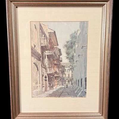 Sale Photo Thumbnail #18: Signed European Street Scene by Don Davey