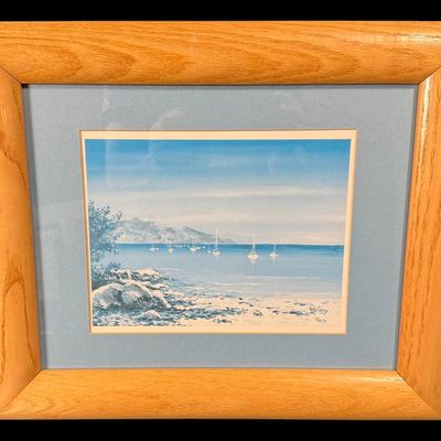 Sale Photo Thumbnail #26: Theo Carey Signed Coastal Sailboat Print