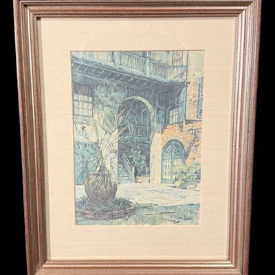 Sale Photo Thumbnail #19: Signed Courtyard Architectural by Don Davey