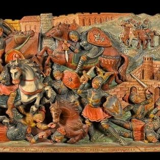 Sale Photo Thumbnail #135: Large Sicilian Battle Relief Wall Sculpture
