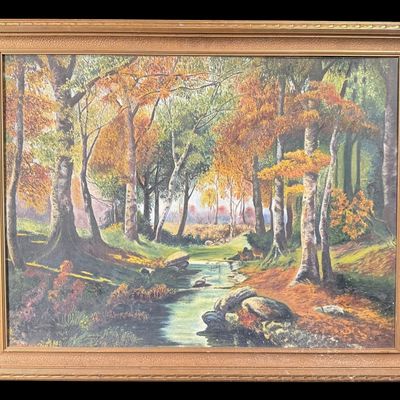 Sale Photo Thumbnail #51: Autumn Woodland Landscape Painting