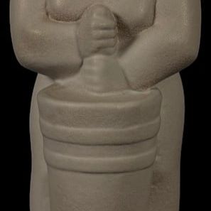 Sale Photo Thumbnail #123: White Bisque Woman Churning Butter Figurine