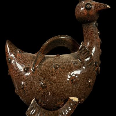 Sale Photo Thumbnail #127: Peacock-Form Art Pottery Vase