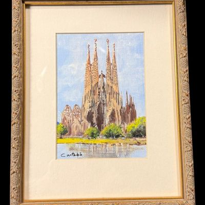 Sale Photo Thumbnail #34: Signed Cortes Sagrada Familia Painting
