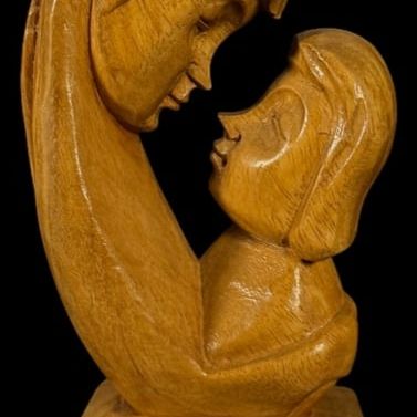 Sale Photo Thumbnail #120: Hand-Carved Mother and Child Sculpture