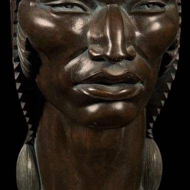 Sale Photo Thumbnail #133: M. Saravia Z. Bolivian, Carved Hardwood Bust