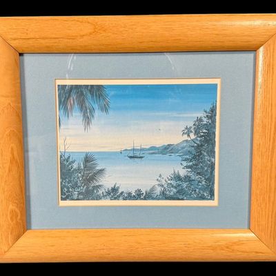Sale Photo Thumbnail #23: Theo Carey Signed Tropical Harbor Print