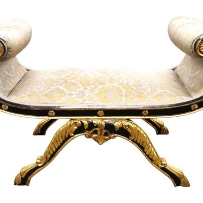 Sale Photo Thumbnail #337: VTG French Empire style scroll arm window bench