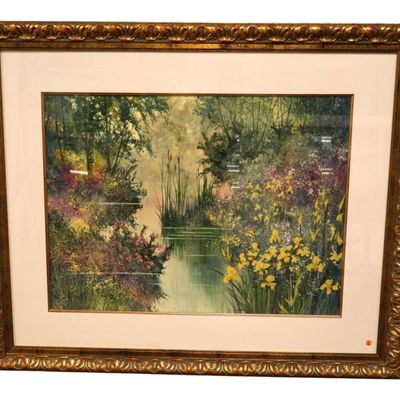 Sale Photo Thumbnail #156: Diane Anderson Signed Floral Stream Framed Print