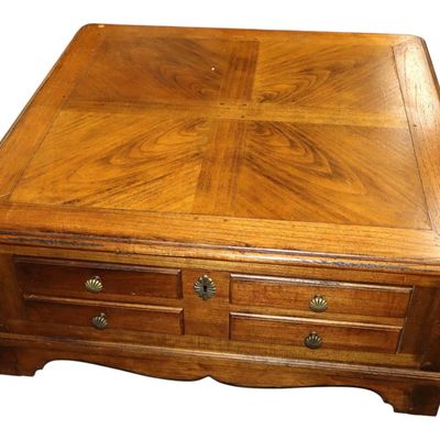 Sale Photo Thumbnail #361: Vintage Hekman country FR 2 drawer coffee table