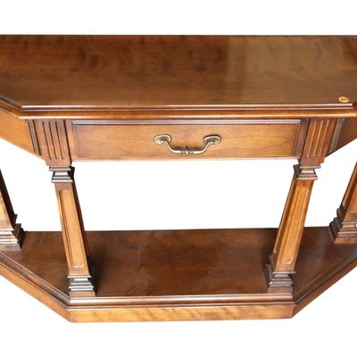 Sale Photo Thumbnail #373: Vintage Ethan Allen 1 drawer table console