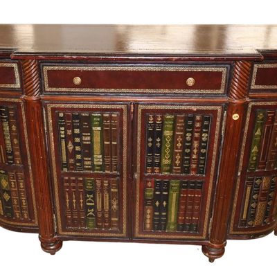 Sale Photo Thumbnail #41: Maitland-Smith Faux-Book 4-Door Leather Credenza