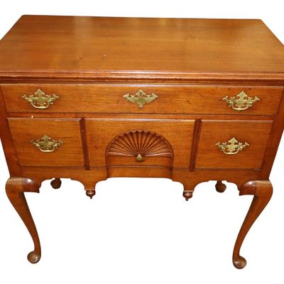 Sale Photo Thumbnail #60: QA Shell Carved Mahogany Lowboy Circa. 1780-1820's