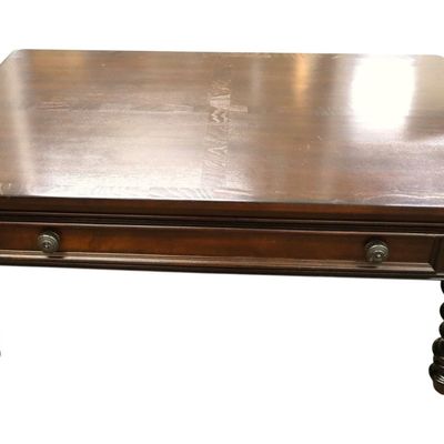 Sale Photo Thumbnail #359: Contemporary turn leg 1 drawer cocktail table