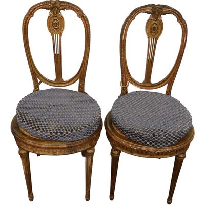 Sale Photo Thumbnail #316: Pair of antique French caned music chairs