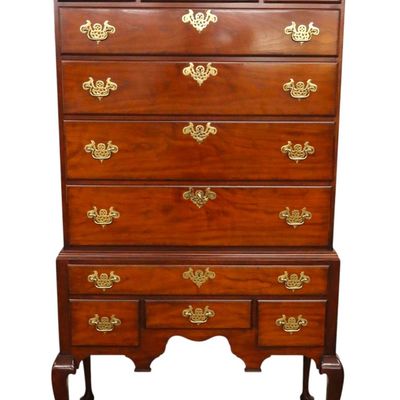 Sale Photo Thumbnail #48: Kindel Cherry Queen Anne 11-Drawer Highboy