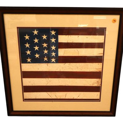 Sale Photo Thumbnail #215: Warren Kimble Colonial Flag Folk Art Litho Framed