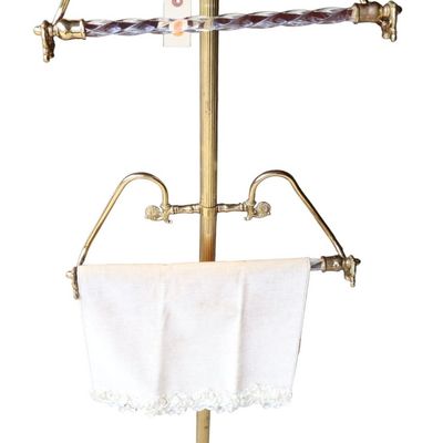 Sale Photo Thumbnail #383: Vintage brass 2 tier towel rack