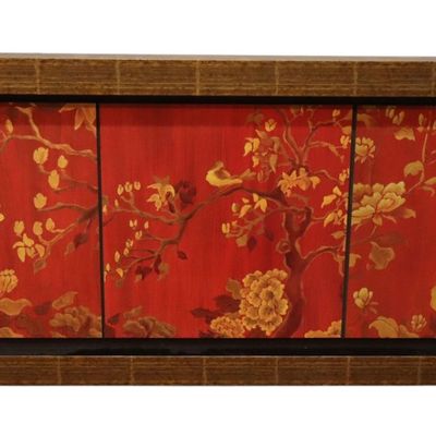Sale Photo Thumbnail #148: Asian Inspired 3-Panel Chinoiserie Wall Plaque