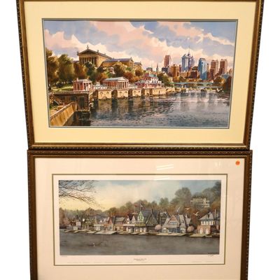 Sale Photo Thumbnail #157: 2 Framed Philadelphia Schuylkill River Art Prints