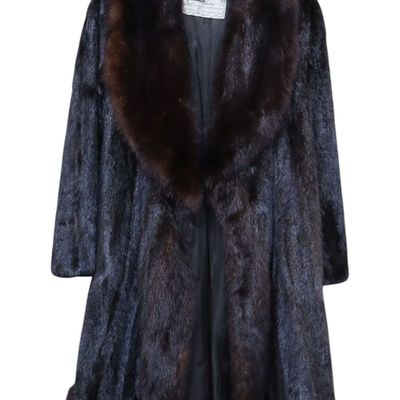 Sale Photo Thumbnail #228: Vintage Diane Furs Mink Sable Trim Coat Bag